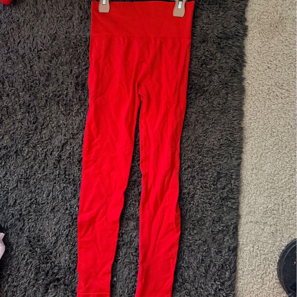 SHEIN Red High-Waisted Leggings
